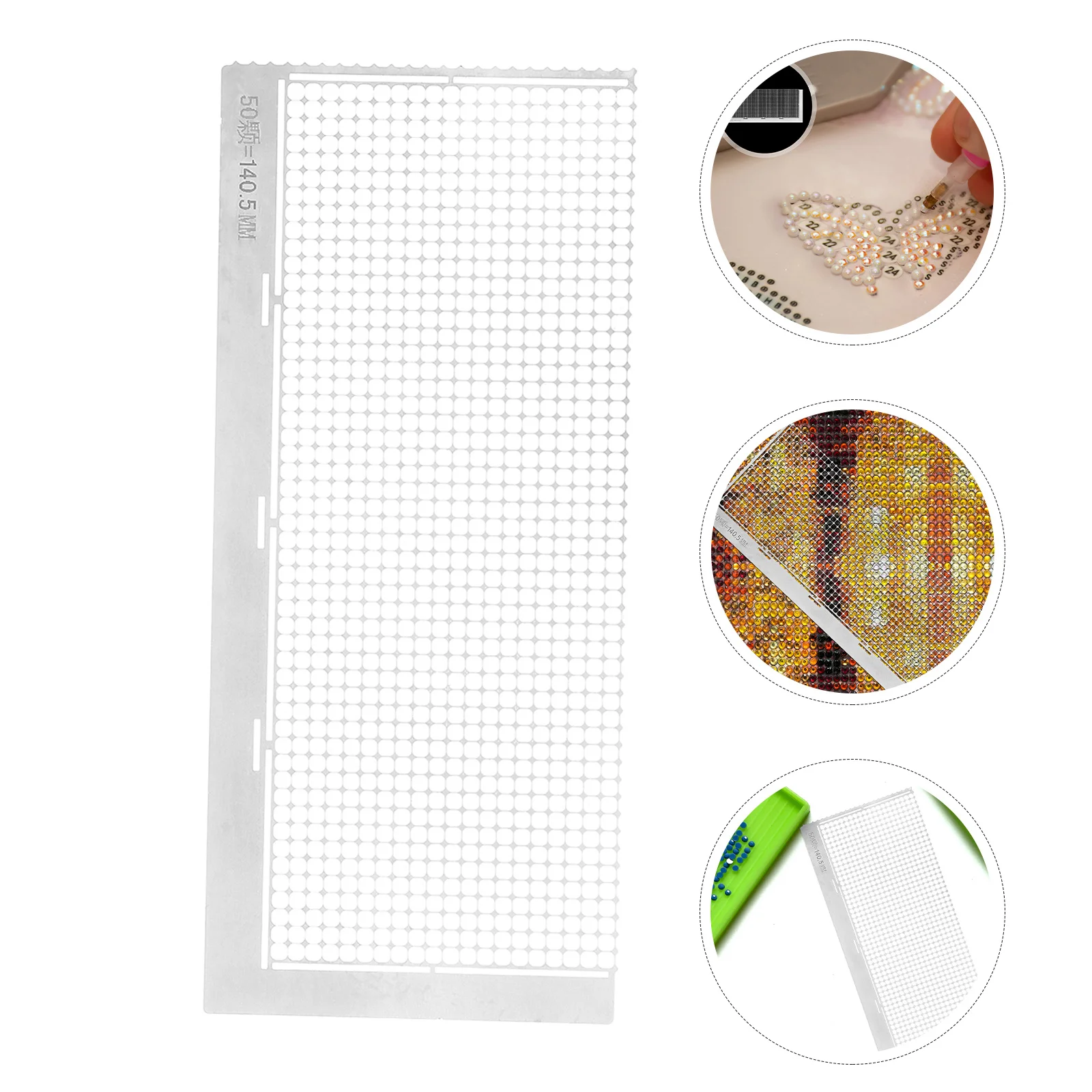 

2Pcs Diamond Art Ruler Stainless Steel Drawing Mesh Tool Anti-Stick Grid for Rhinestone Art DIY Craft Projects Metal Precision