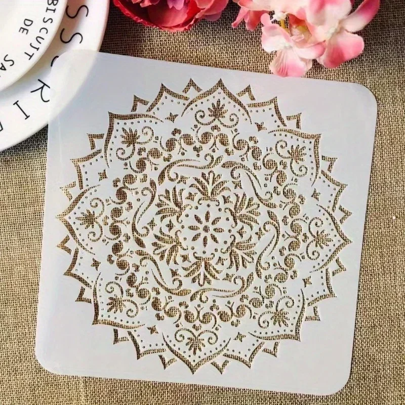 9Pcs/Set Mandala Round Geometry DIY Layering Stencils Painting Scrapbook Coloring Embossing Album Decorative Template