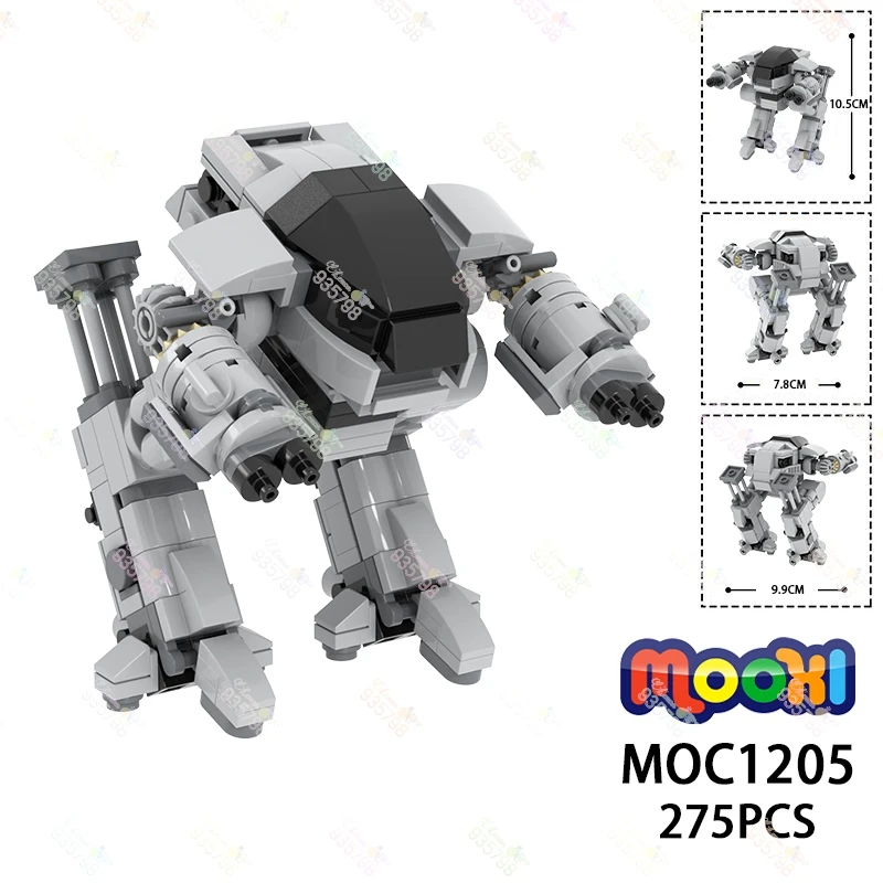 275PCS Creative Series Robot Decoration Building Blocks DIY Sci-Fi Movie ED209 Droid Model Assembly Bricks Toys For Kids MOC1205