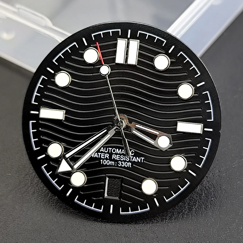 31,7mm 6-Uhr-Zifferblatt Passend für NH35 Uhrwerk Zubehör Ersatz für Uhren Herren Grün Leuchtende NH35 Zeiger Mechanisches Uhrenteil – Detail 5