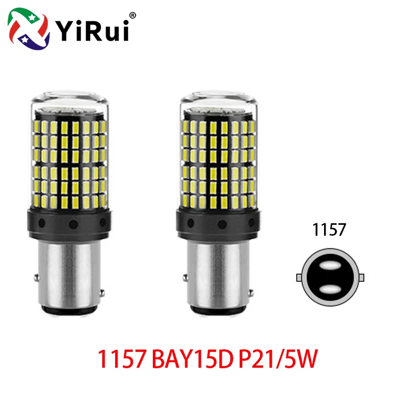 YiRui 2 stuks 12-48V Nieuwe Led-lampen 144smd Lamp Reverse Richtingaanwijzer BA15S P21W BAU15S PY21W 7440 W21W P21/5W 1157 BAY15D
