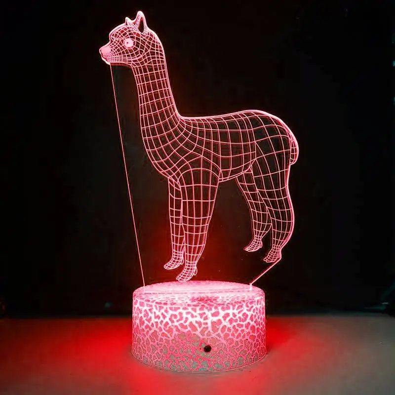 Nighdn Alpaka 3d optische Täuschung Lampe Lama Nachtlicht für Kinder Schlafzimmer Home Office Dekor Weihnachten Geburtstags geschenke für Mädchen Jungen