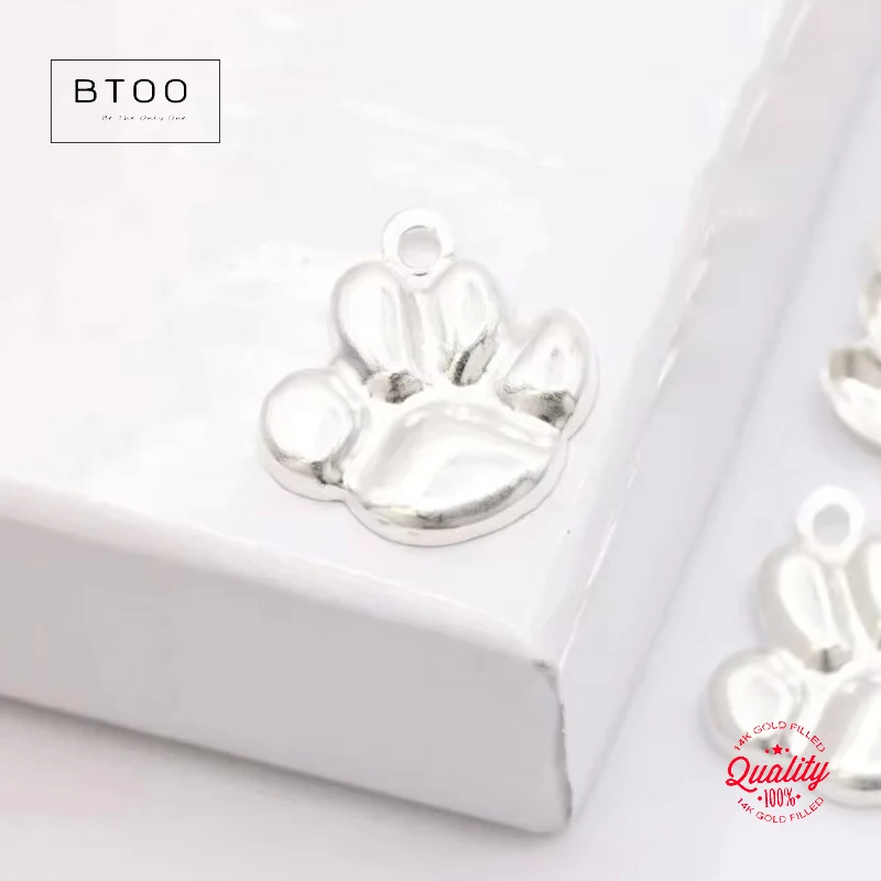 

Очарование из стерлингового серебра 925 пробы с принтом собачьей лапы, оптовая продажа, оптовая продажа, ювелирные изделия своими руками