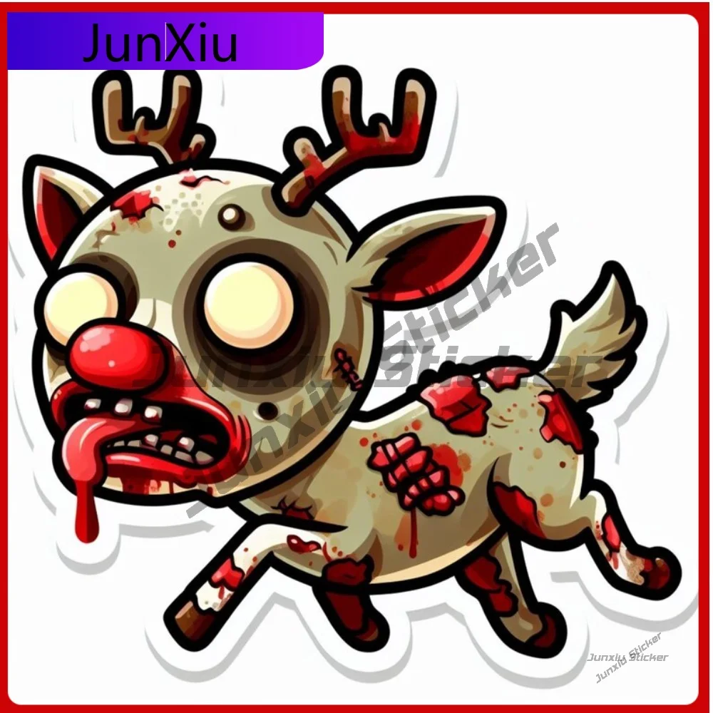

Trendy Zombie Rudolph Waterproof Vinyl Sticker UV resistant Decal Car Truck Window Bumper Undead Surface Stylish Scratch