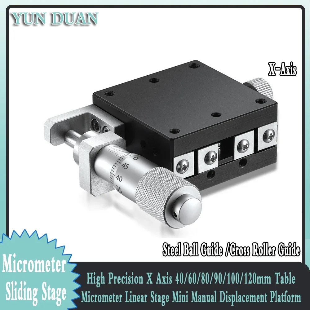 

Высокоточная ось X 40/60/90/100/120 мм, линейные направляющие, мини-платформа с ручным перемещением, микрометр, оптический раздвижной стол с ЧПУ