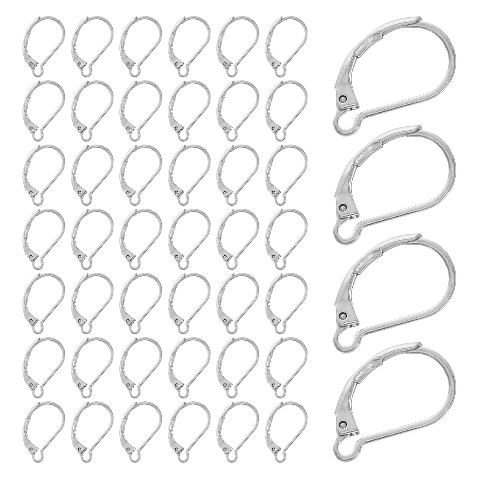 

50Pcs Stainless Steel Lever Back Earring Hooks French Style Secure Clasp Earrings Craft Supplies for Jewelry Making