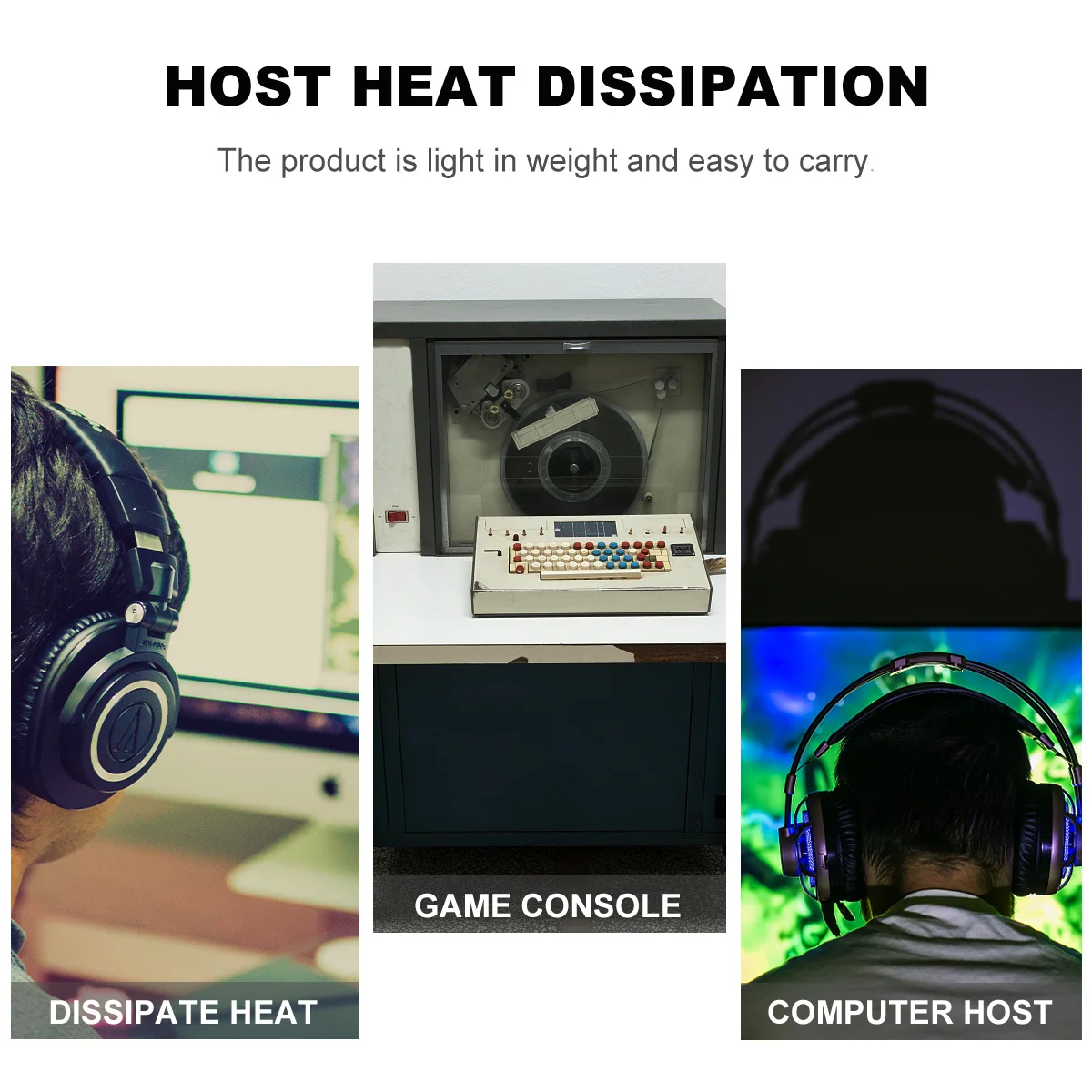 

1pc Cooling Fan Stand For Laptop Game Console, Lightweight Portable Design With Temperature Control, Durable Support For Gamer