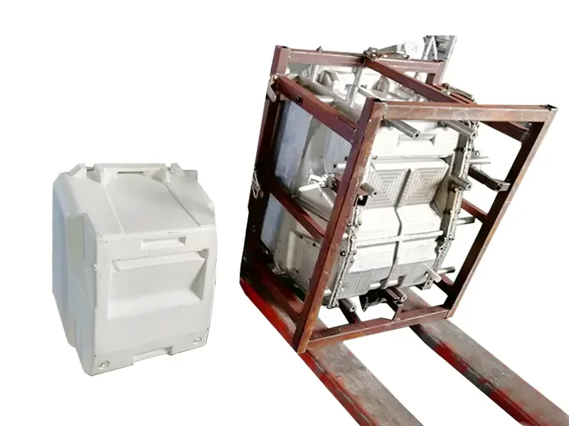 Maßgeschneiderte Rotomolding isolierte Kühlbox-Form, rotiergeformte Eiskühlerform aus PE-Material für den Außenbereich