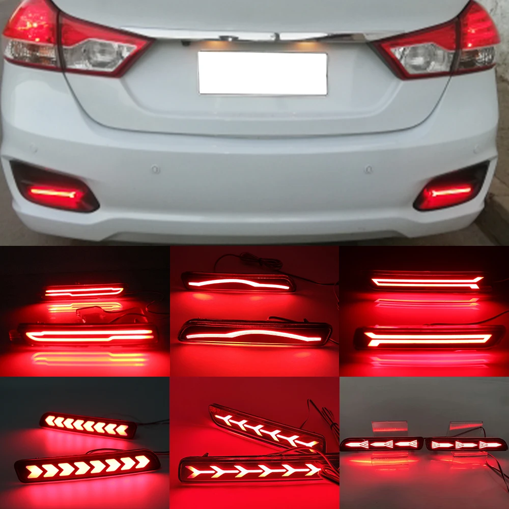 Nice 2Pcs LED reflector For Suzuki Ertiga Ciaz Vitara S-Cross SX4 Splash Car Brake Lights rear bumper lamp brake tail lamp