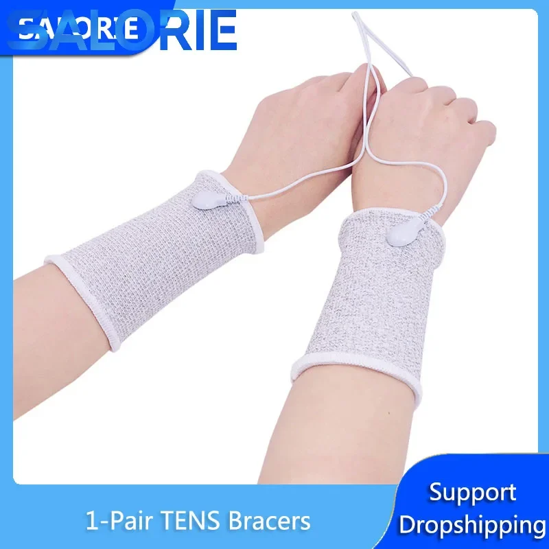 

Therapy Bracers Conductive Wrist Electrode Massage Wristband for Digital Therapy Machine Ems TENS Unit Body Massager Health Care