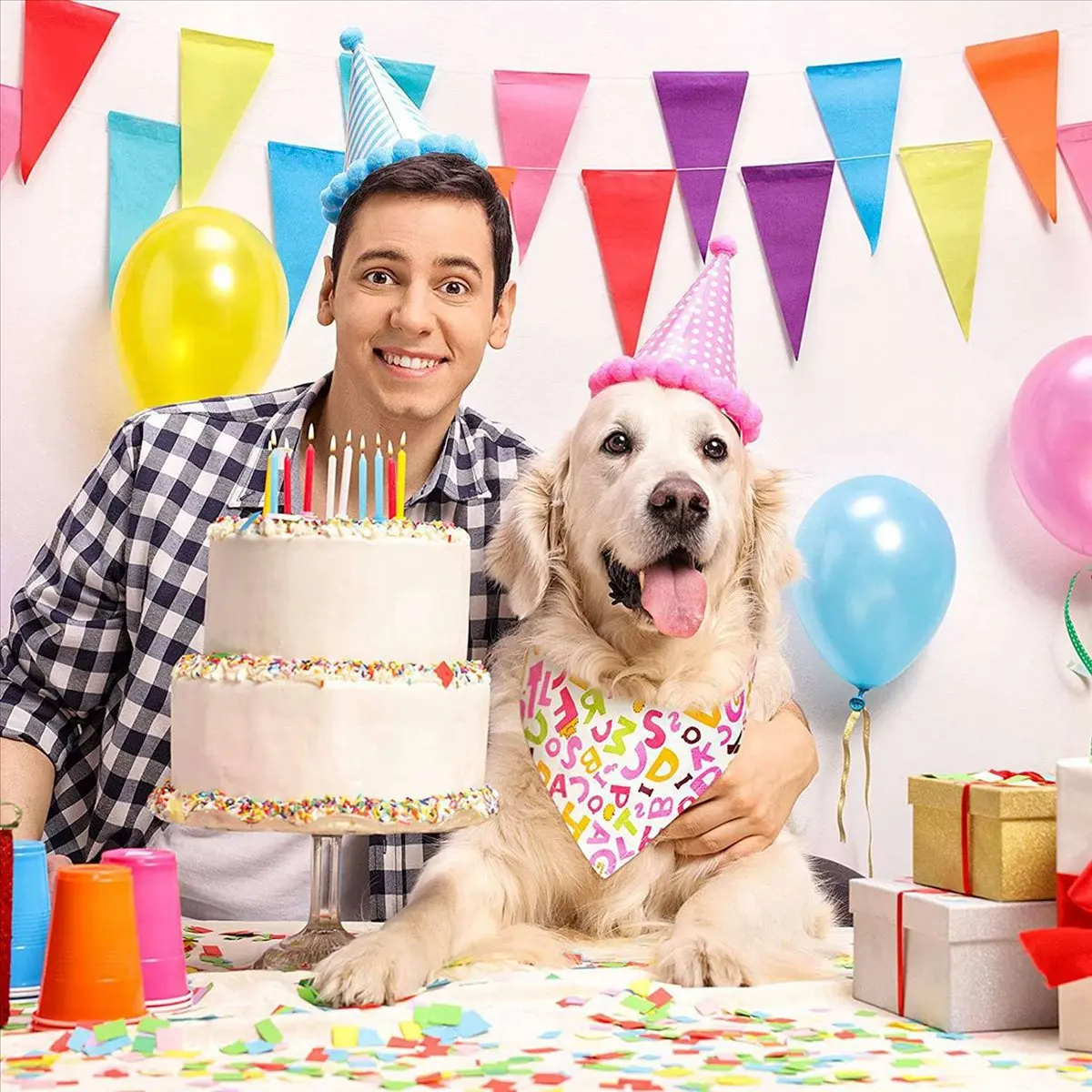 【RELAXATION】ผ้าพันคอสัตว์เลี้ยงแบบสามเหลี่ยม 90 ชิ้น สำหรับงานซับลิเมชั่น สามารถรีดลายด้วยความร้อน ซักได้ ทำเองได้ ใช้เป็นผ้าพันคอ ผ้ากันเปื้อน หรือผ้าเช็ดหน้า สำหรับสุนัข ลูกสุนัข และแมว