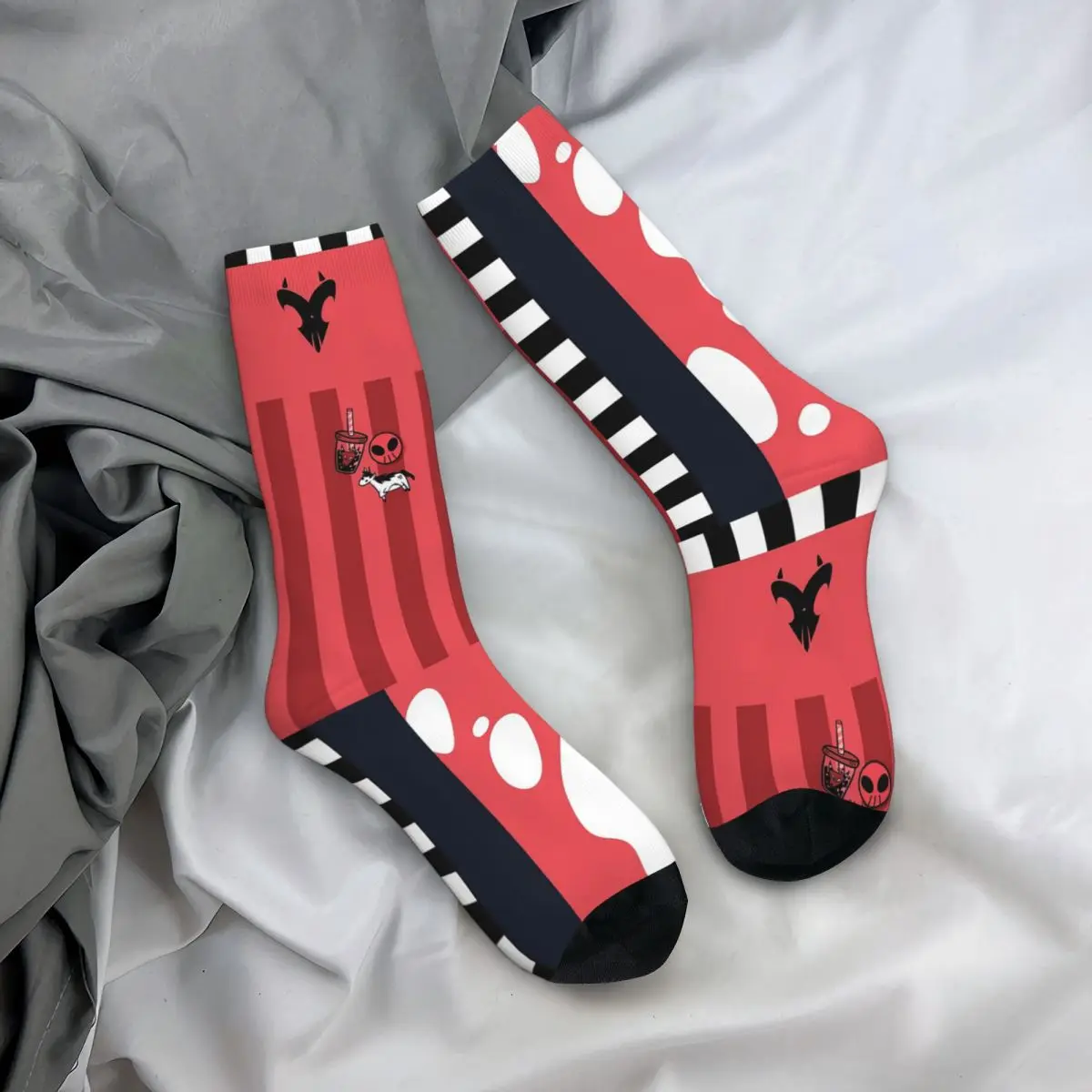 جوارب طاقم جميع المواسم Helluva Boss - جوارب Blitzo Harajuku جوارب طويلة إكسسوارات للرجال والنساء هدية عيد ميلاد