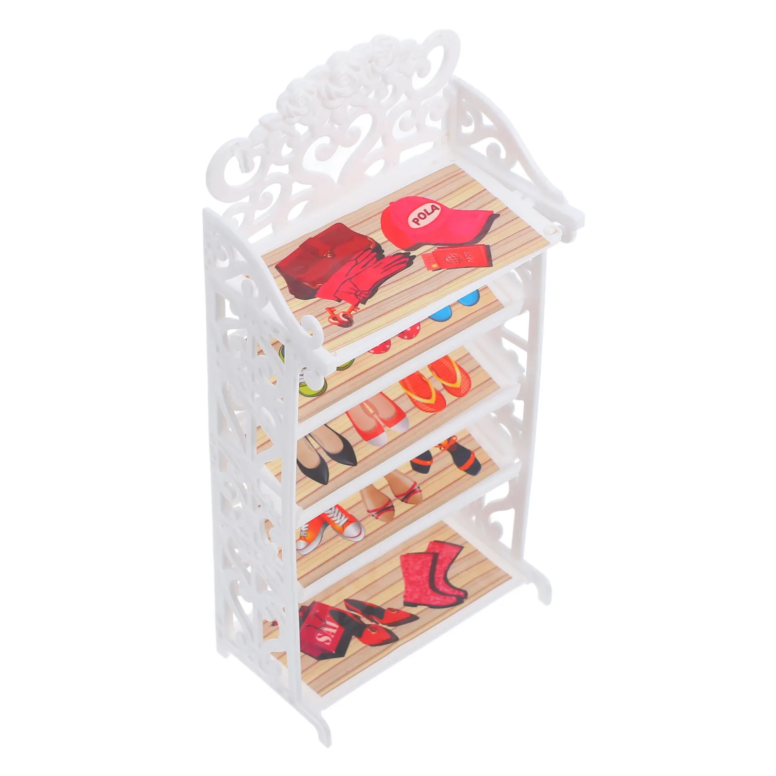 Plastic Miniature Shoes Rack Multi-Layer Shoe Shelf Closet Storage Organizer for Mini House Decoration Miniature Shoe Rack