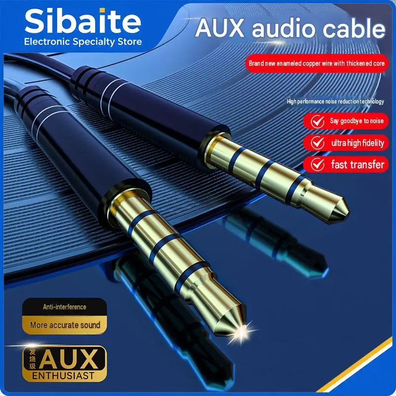 3.5mm AUX Cable Male to Male TRS TRRS Gold Plated Hifi Stereo Audio Cord for Car Speaker