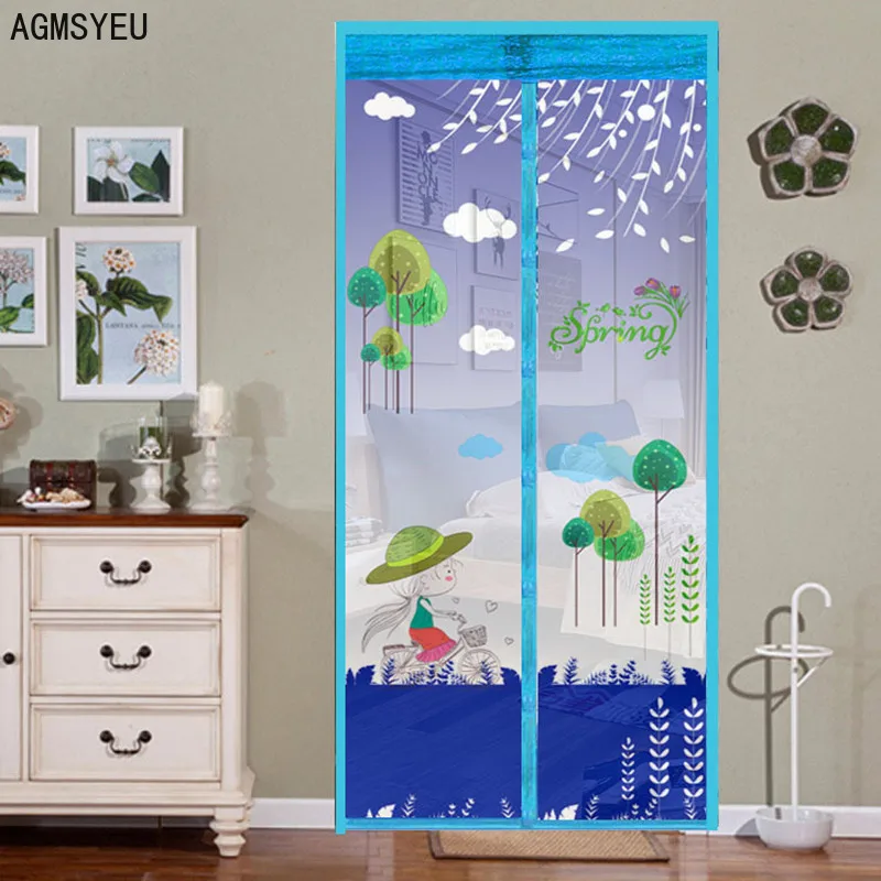 

Door curtain Modern fresh Korean version of summer mosquito screen door curtain Encrypted magnetic screen door