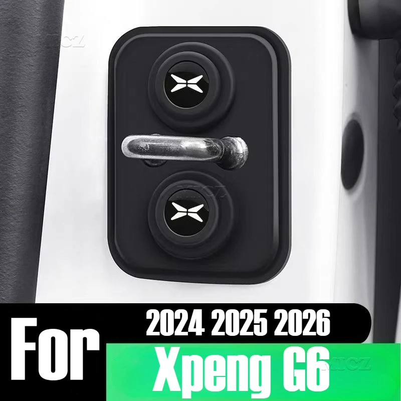 For Xpeng G6 2024 2025 2026 Car Silicone Door Lock Protection Cover Anti-Collision Shock Absorbing Pad Mute Buffering Cushion