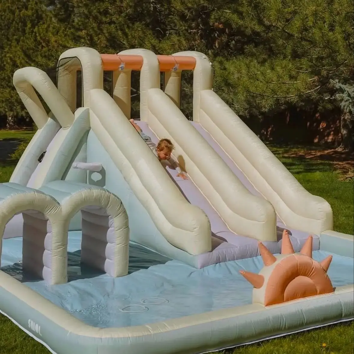 with Slide and Pool for Kids Summer Party with Blower Outdoor Birthday PVC Playhouse Castle Large Inflatable Bounce House