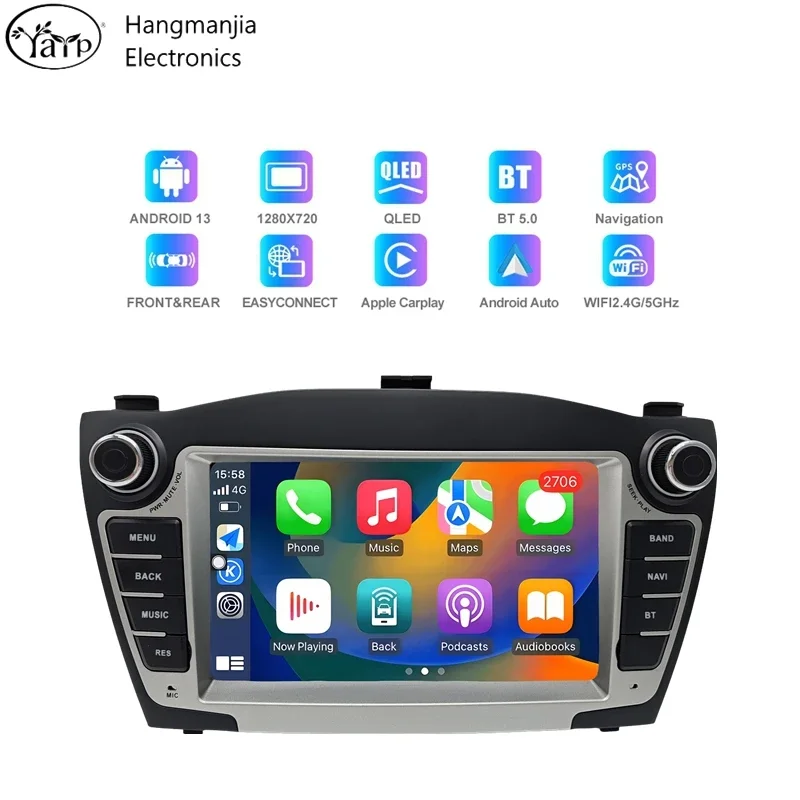 hangmanjia Android13 Car Radio for Hyundai IX35 Tucson 2 LM 2009-2015 Screen Multimedia AutoRadio WIFI Carplay Navigation GPS