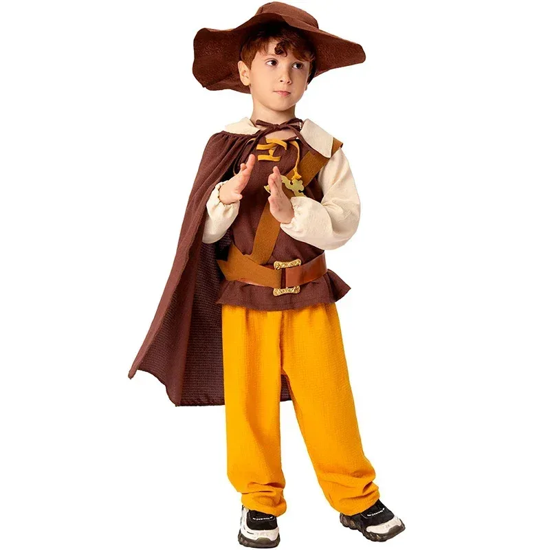 

2024 New Arrival Boy Archer Woodsman Child Costume Medieval Adventurer Costume For Kid