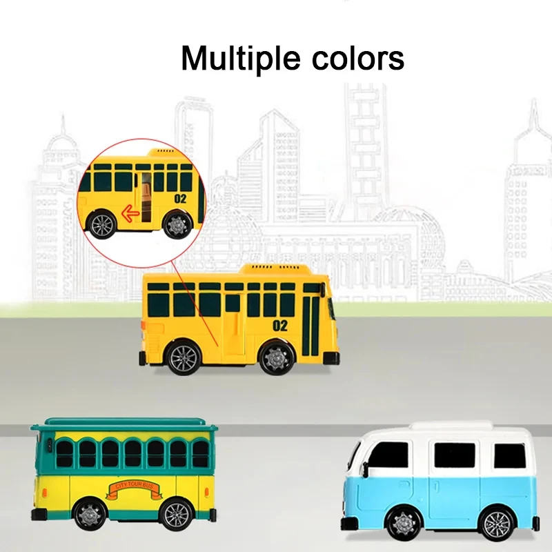 

Mini Pull Back School Bus Toy with Openable Doors Cartoon Sliding Vehicle Educational Gift for Boys Girls Kids
