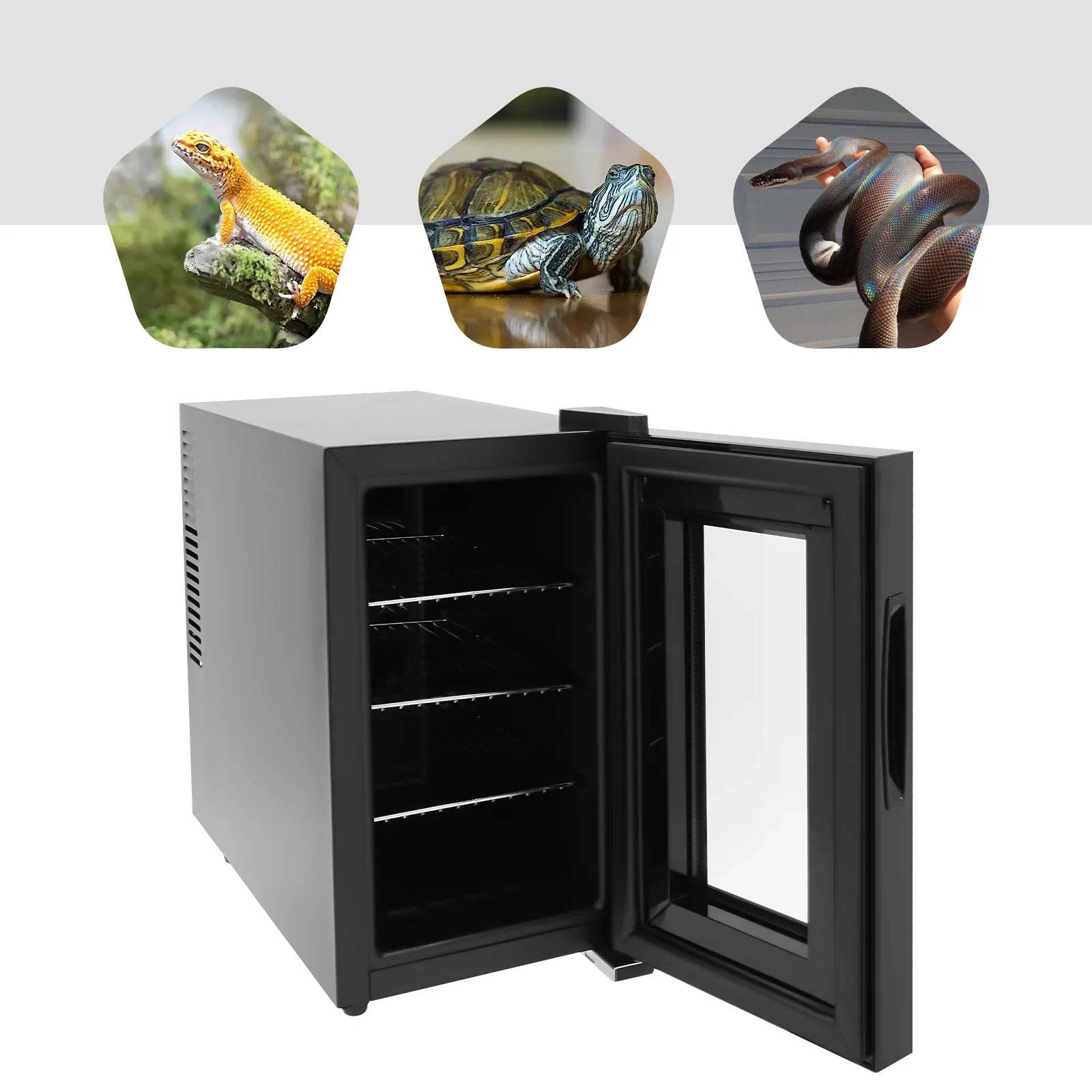 70W Black Intelligent Reptile Egg Incubator Clear LED Display 23L/6.08gal 110-127V, with Precise Temperature Control