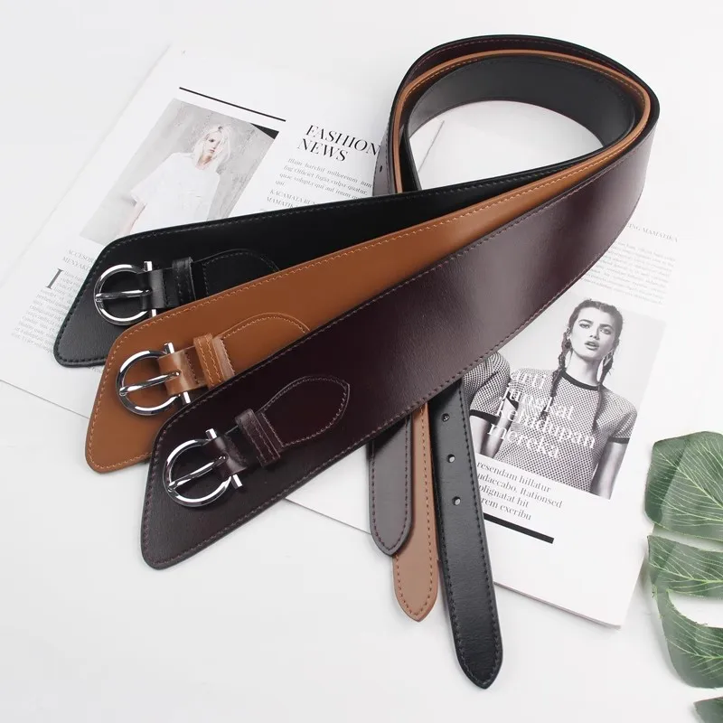 Women's Fashion PU Leather Corset Female Cummerbund Coat Waistband Dress Decration Wide Belt J1560