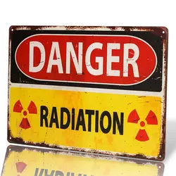 dingleiever-Danger Sign-Danger Radiation Allied Military Vintage Metal Sign -Funny Vintage Signs
