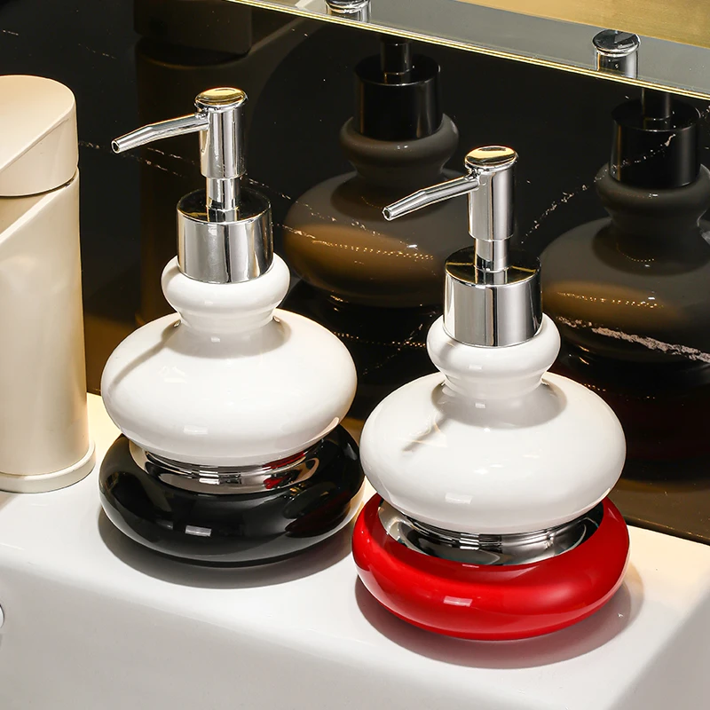 

Керамическая бутылка для лосьона 350 мл, отель, туалет, ванная комната, платформа для мытья рук, шампунь для мытья тела, тип пресса, разделенная бутылка, дозатор чашки