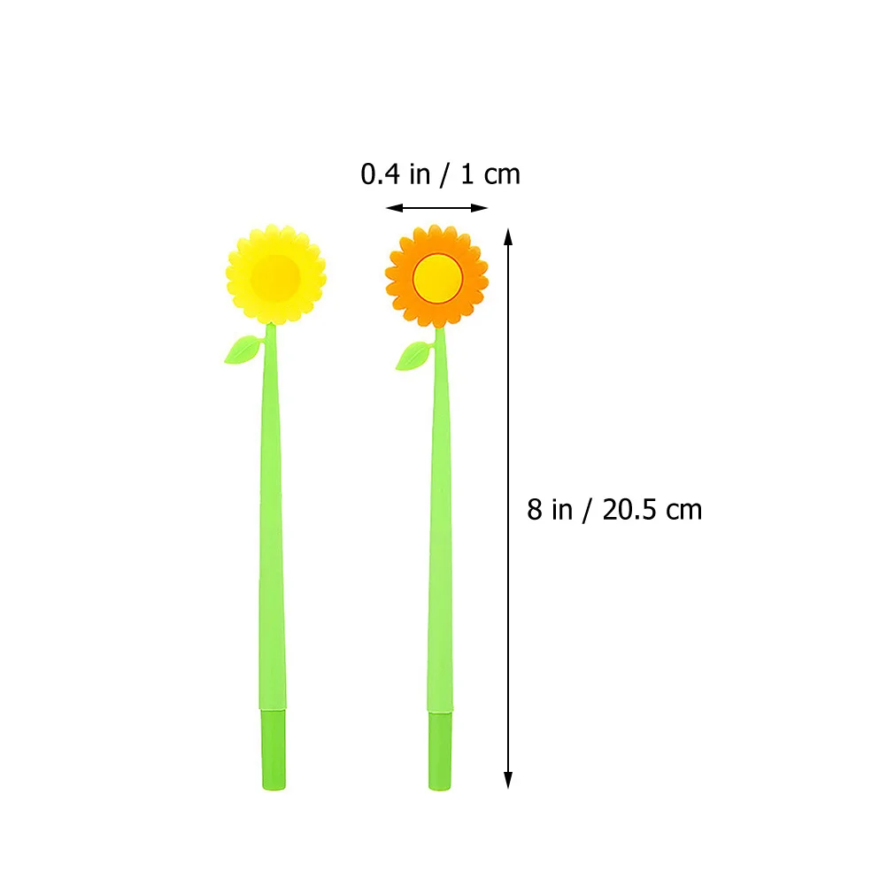 2Pcs Fine Point Pens Simulated Sunflower Pens for Students Testing Solid Material Smooth Writing No Ink Leakage