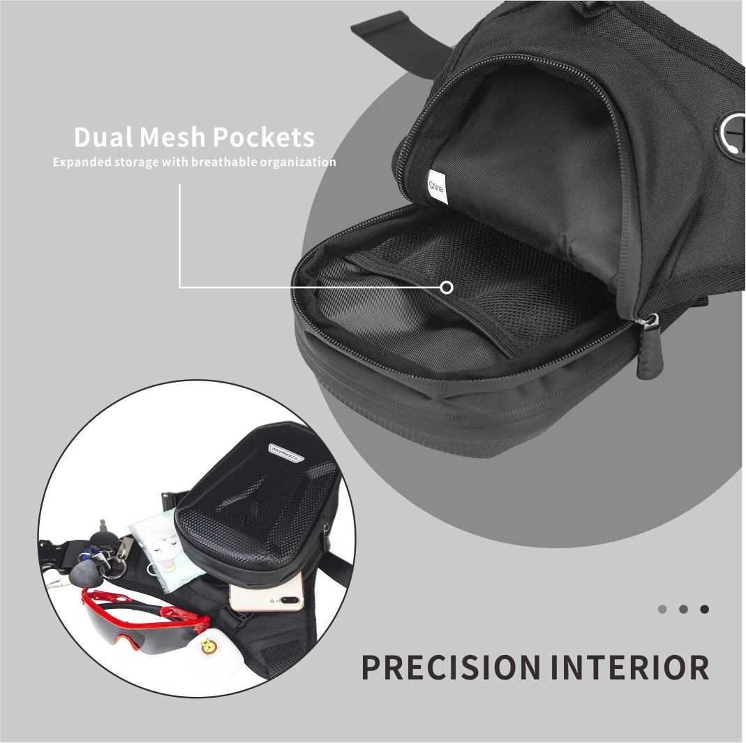 حقيبة خصر للدراجة النارية - حقيبة كروس متعددة الوظائف مقاومة للماء للرجال، حزمة حزام ساق تكتيكية للركوب والخارج