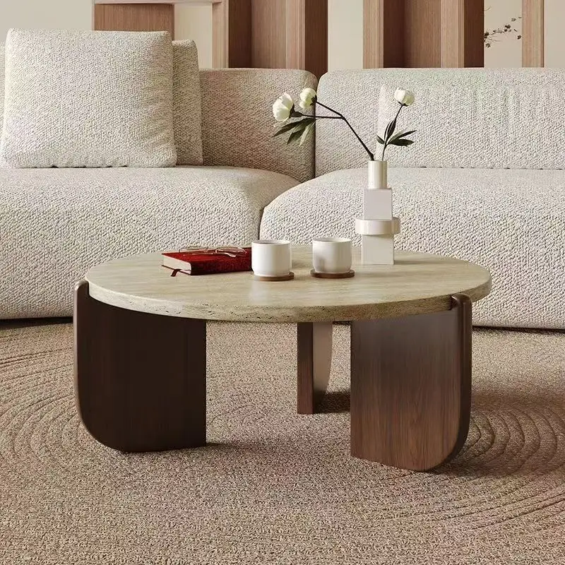 Wind tunnel stone home living room balcony coffee table rock slab tea table hotel meeting guest coffee table