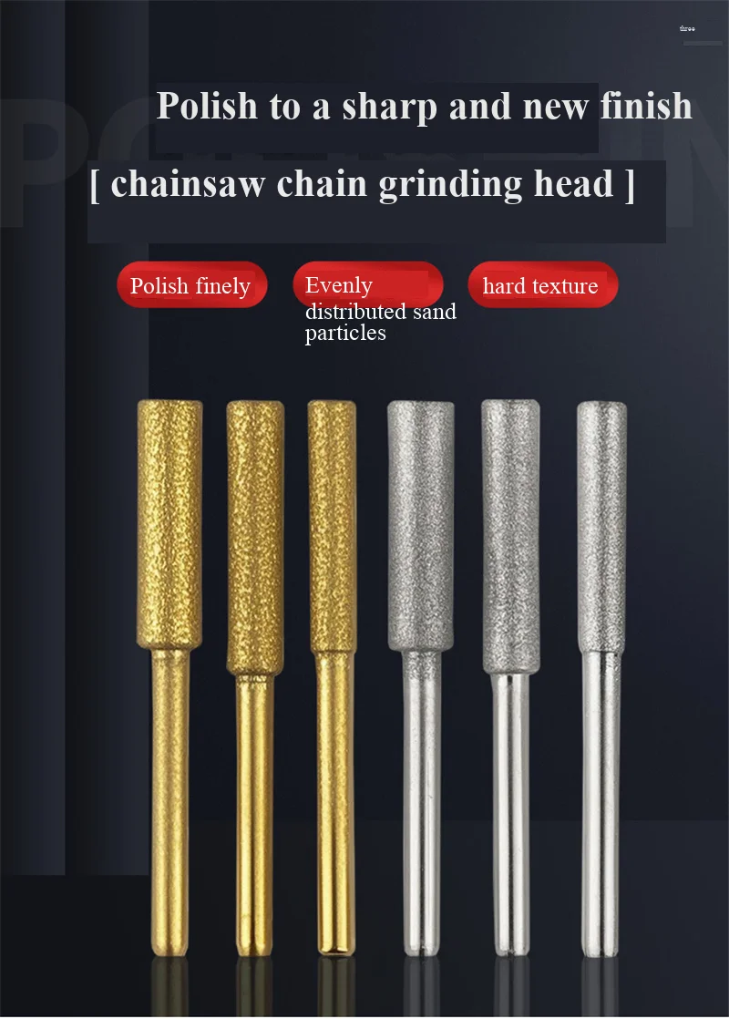 

Diamond Coated Burr Chainsaw Sharpener Burr Carving Grinding Head Rotating File 4.0/4.8/5.5mm Abrasive Sharpening Tool Set