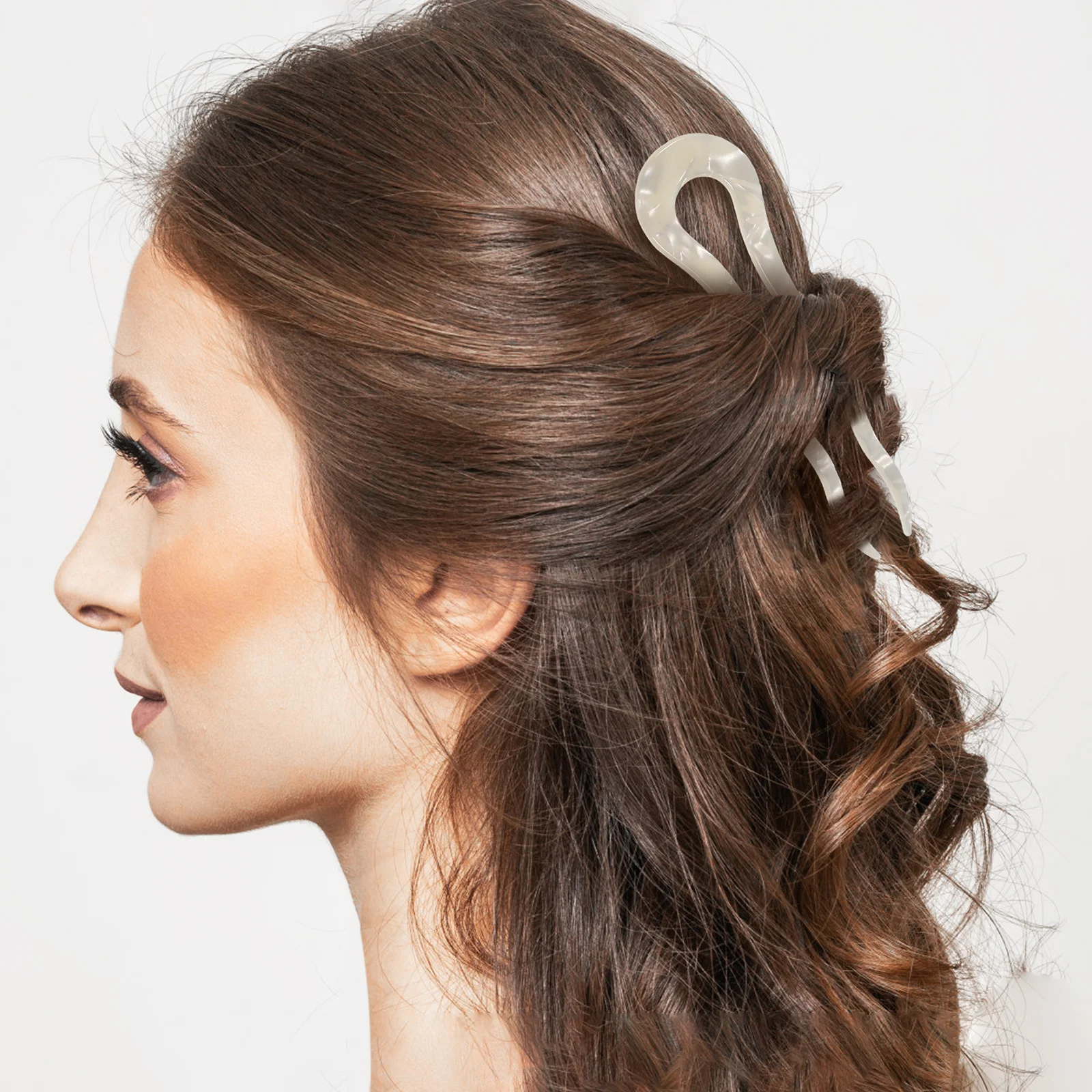 

3Pcs U Shaped Hair Forks Acetate Sticks Versatile Styling Tools Durable Lightweight Women Hair Accessories U Shape Hairpins