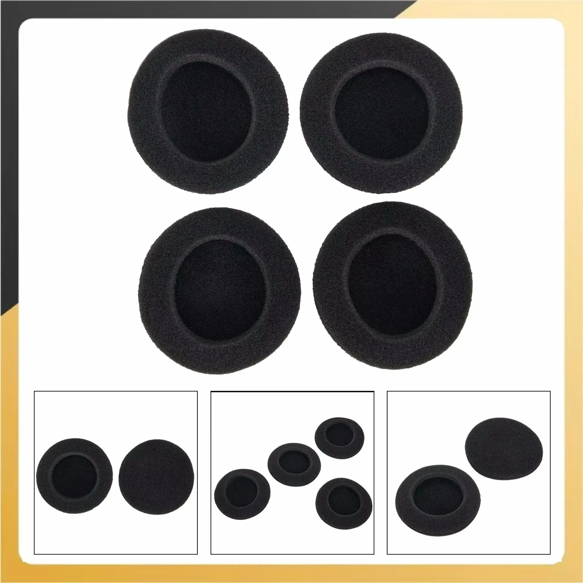 

2 Pairs Headphones Earpads Ear Pad Soft Sponge Cushion Cover 50mm For Logitech Suitable For Headsets MP3 Players Mobile Phones