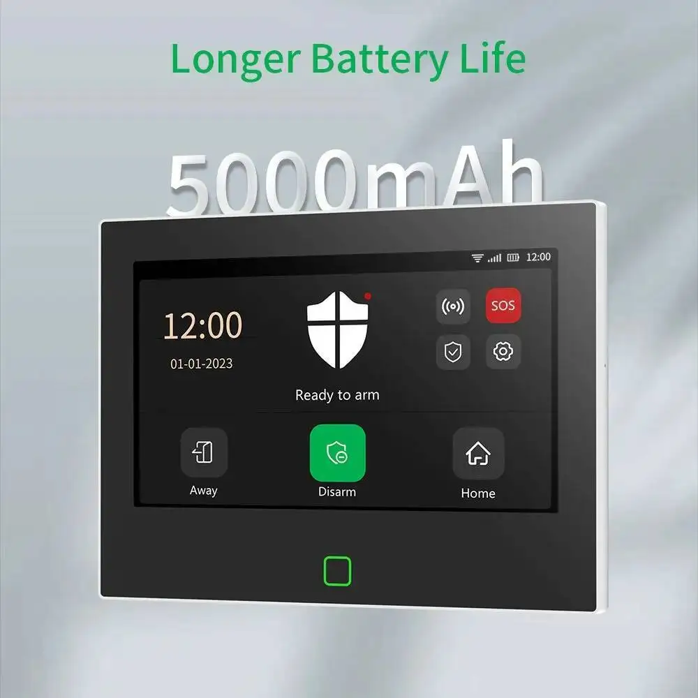 

7 Inch Home Alarm System Wireless Wifi 4G Tuya Smart Security Protection Kit Built-In 115Db Louder Siren 5000Mah Battery