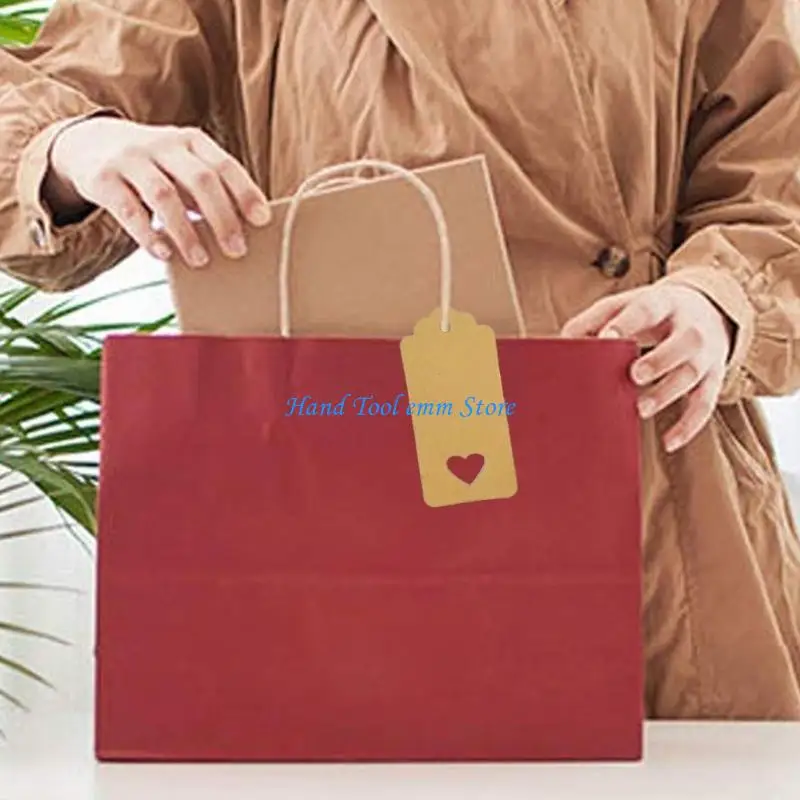 H37F 100 قطعة من ملصقات الهدايا لعيد الميلاد وعيد الشكر وحفلات الزفاف وحفلات استقبال المولود الجديد، ملصق معلق مستطيل قابل