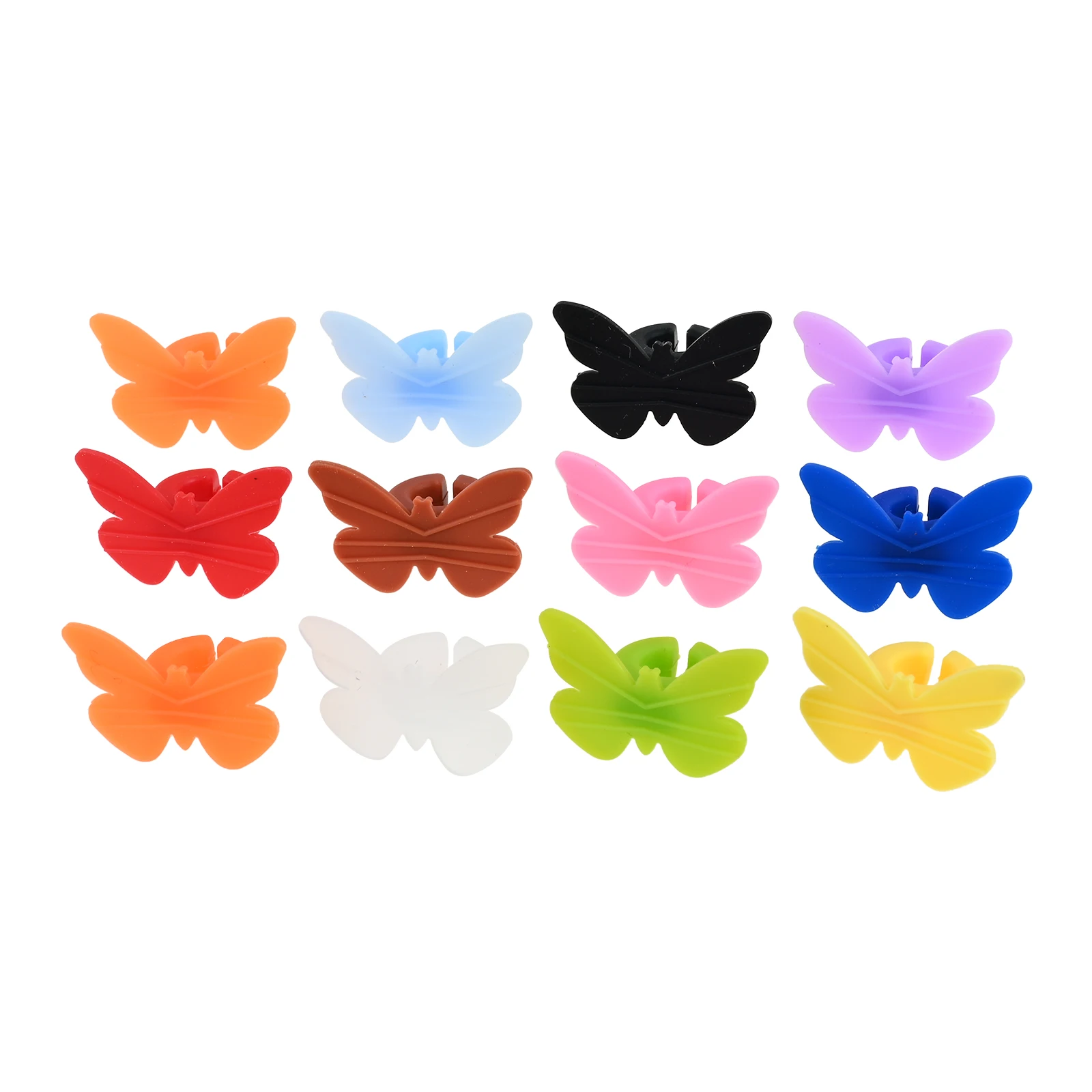 12Pcs Bright Color Butterfly Silicone Drink Charms Drinking Cup Identifier Sign Wine Glass Marker Party Weddings Home Bar Decor