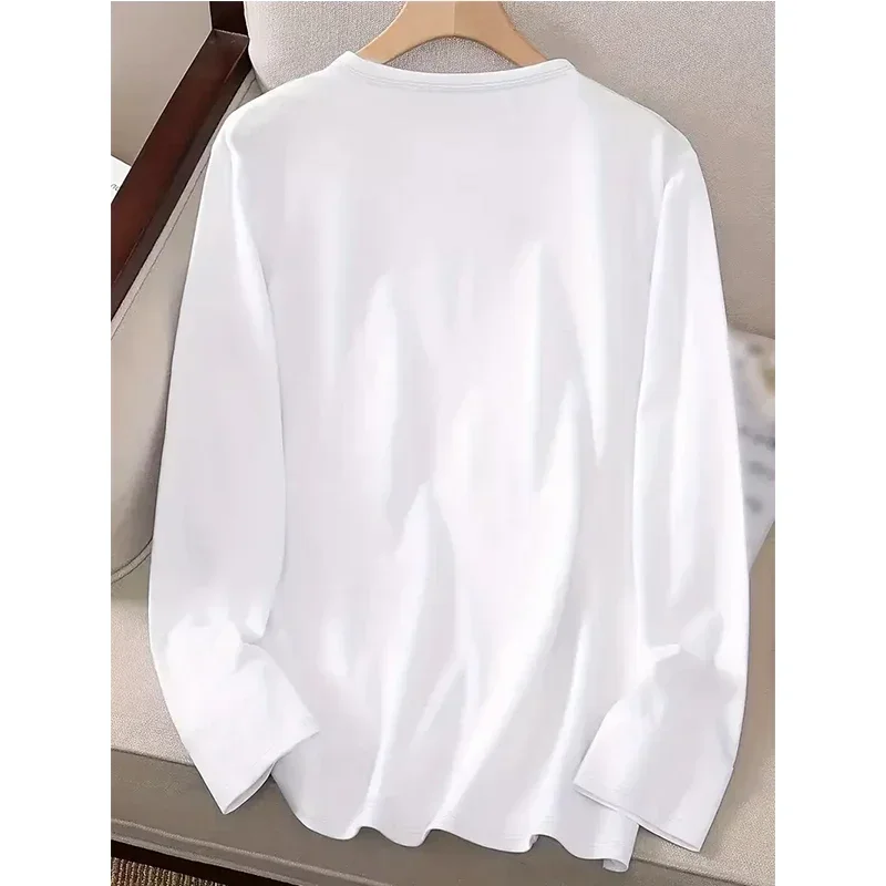 Esqueleto feminino e abóbora impressão casual manga longa t camisa autunm inverno gótico tshirt roupas gráfico y2k camiseta streetwear