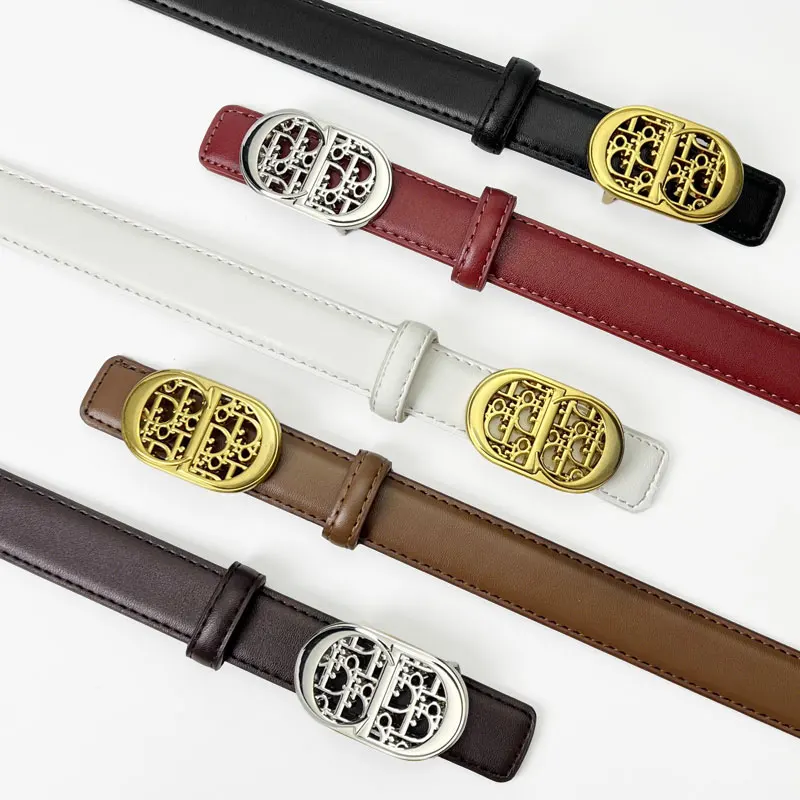 Fashionable Light Luxury High-end man Belt Metal Retro Letter Simple Design Trendy and Versatile Business Belt