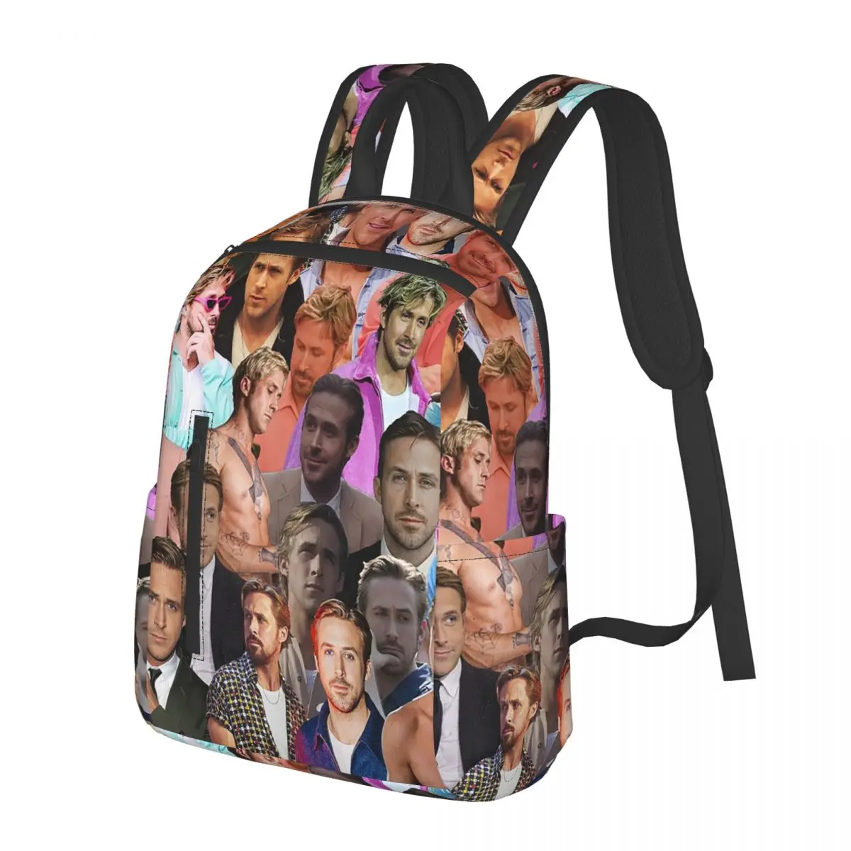 Ryan Gosling Photo Collage Student Backpack School Bag Hiking Travel Daypack for Boys Girls Bookbag Shoulder Bags