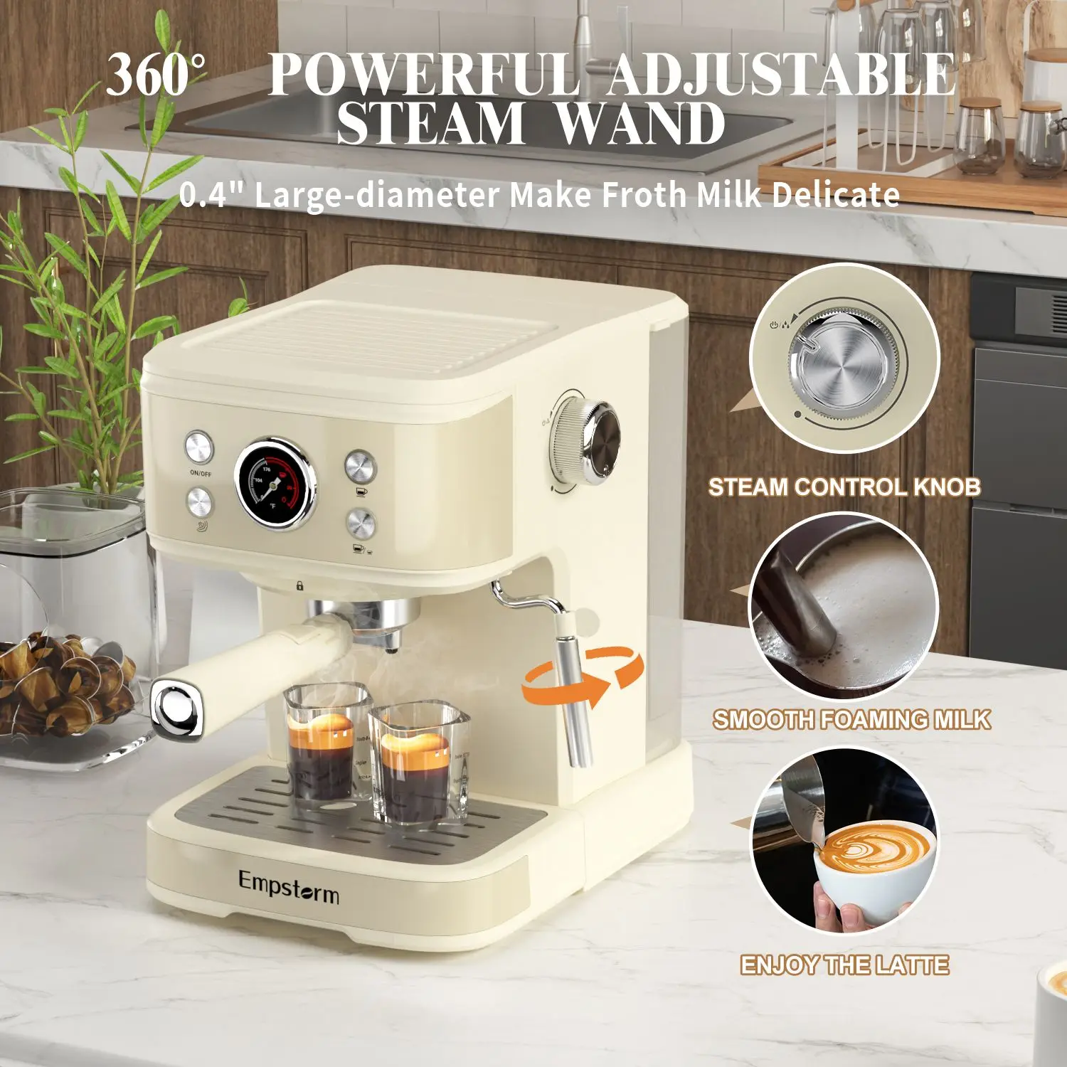 Empstorm 2024 product convenient small portable manual semi-auto electric espresso coffee machine for business available now