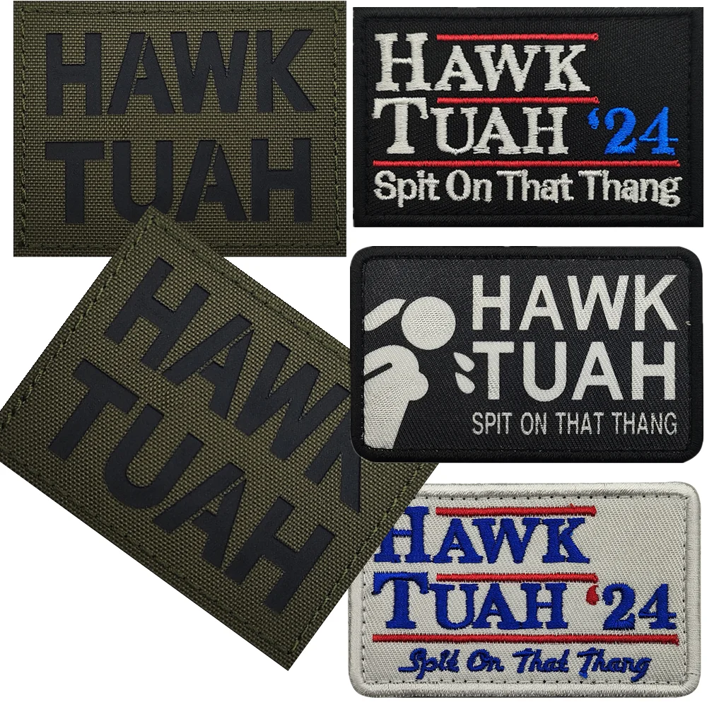 

HAWK TUAH 3D Embroidered Patches Labels Hook and Loop Patch Tactical Cool Sticker for DIY Clothing Backpack Hats Outdoor Logo