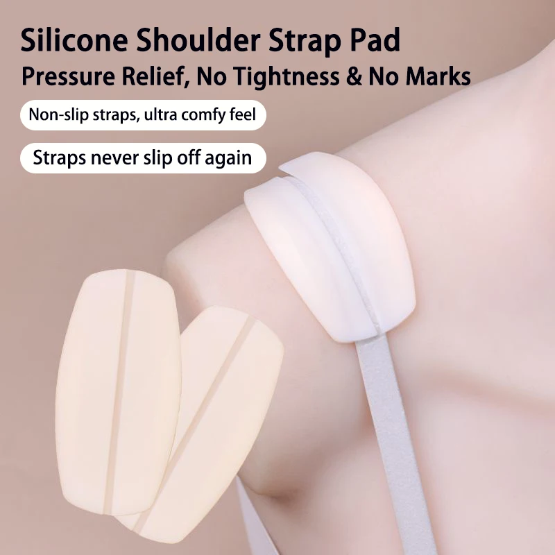[Paquete de 4] Almohadillas de silicona antideslizantes para tirantes de sujetador, evitan el deslizamiento lateral y la vergüenza, seguras durante el ejercicio, herramienta mágica invisible que no deja marcas