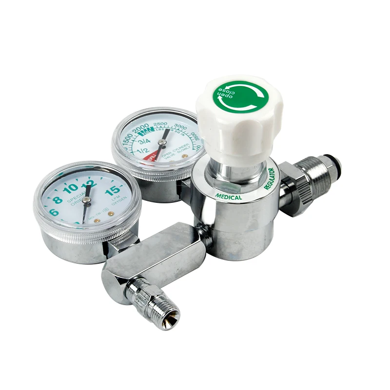 A Medical Oxygen Cylinder Reducer Aluminum with Barb or Diss Flowmeter for Hospital