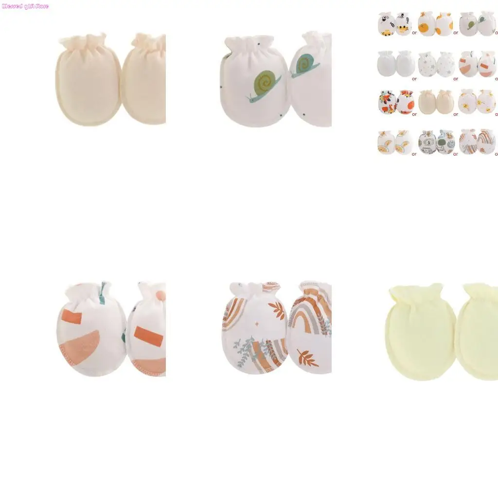 D0JC Newborn Protective Gloves Baby Cotton Mittens Scratchproof Gloves Baby Product