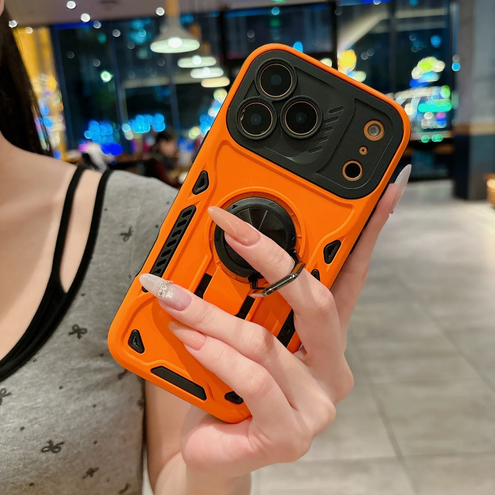 Luxury Ring Holder Phone Case for iPhone 18 Pro Max 17 16 Plus 15 14 13 12 11 Shockproof Slim Fit Stand invisable Bracket Cover - view 6