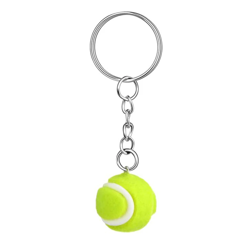 1 Piece Mini Metal Tennis Ball Keychain Pendant Car Keyring Sports Key Chain For Teenager Fan Love Sports Gifts