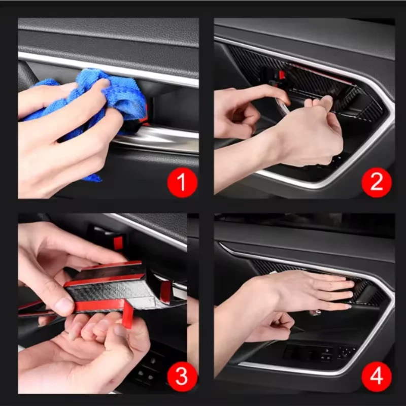 Fit For Toyota RAV4 XA50 2019 2020 2021 2022 2023 RAV 4 Hybrid  Car Inner Door Handle Bowl Cover Trim Sticker Accessories