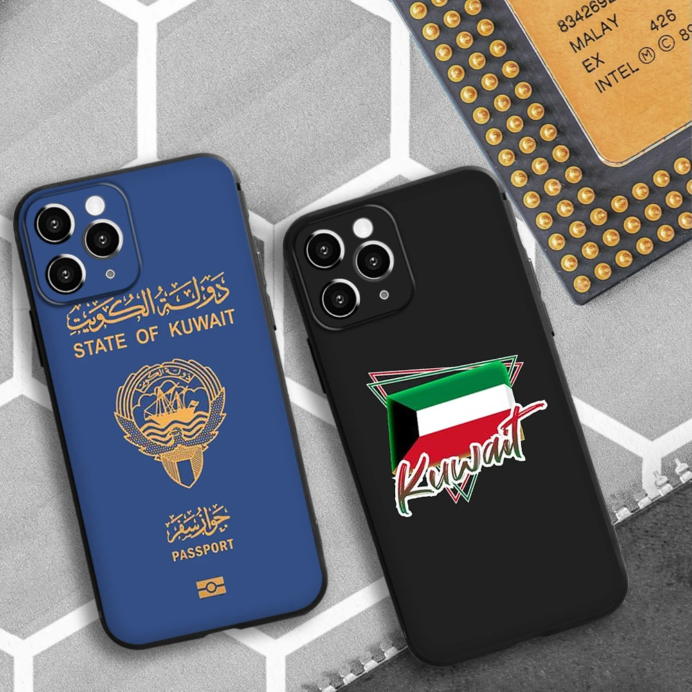 FOR IPhone 14 Kuwait Passport Flag Map Soft Case for Iphone 14 11 12 Pro 8 7 Plus X 13 Pro MAX SE2020 XR XS RICCU Soft Covers