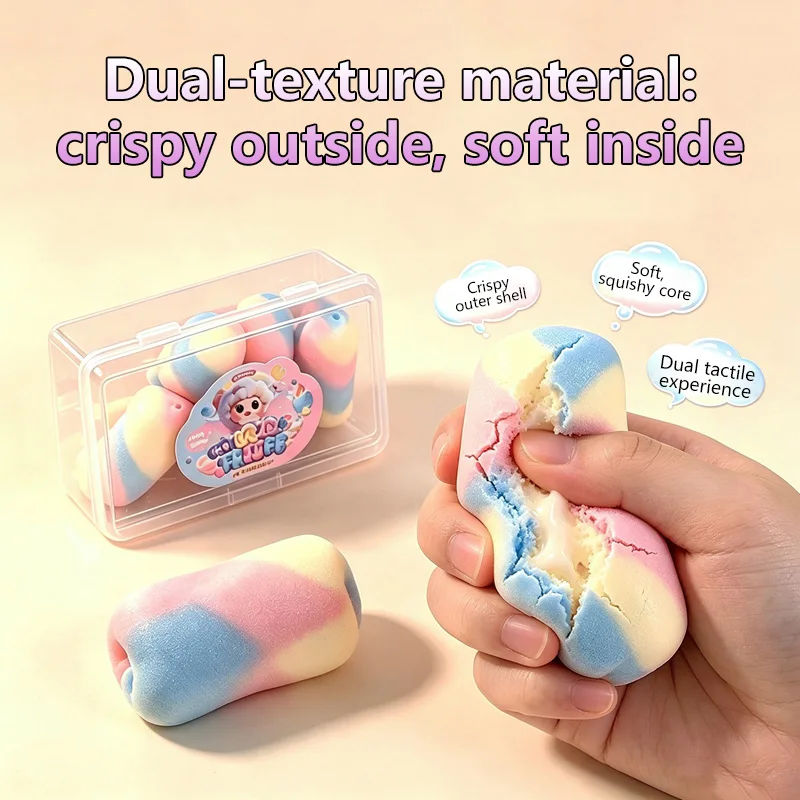 Knuspriges Quetschspielzeug Regenbogen-Bonbon Handgemachter Ball Fidget-Spielzeug Stressabbau Squishy Donut Quetschspielzeug Langsam zurückfedernd als Geschenk für Erwachsene – Detail 6